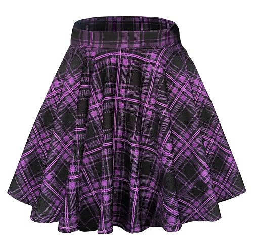 Women's Basic Versatile Stretchy Flared Casual Mini Skater Skirt